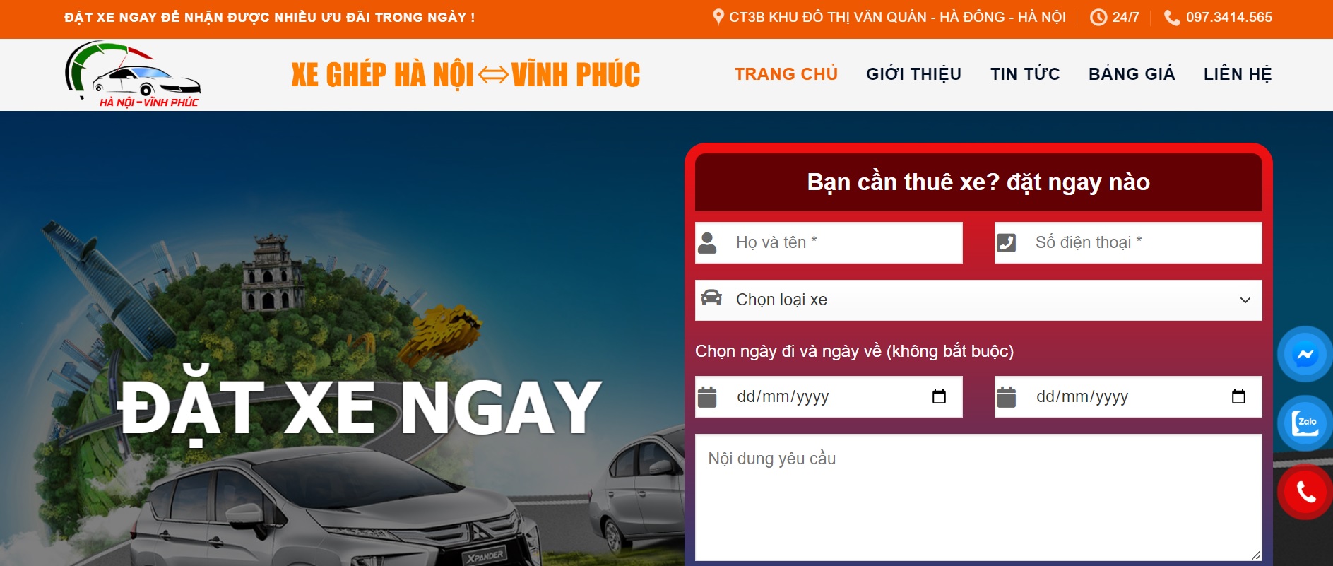 Xe ghép Hà Nội Vĩnh Phúc